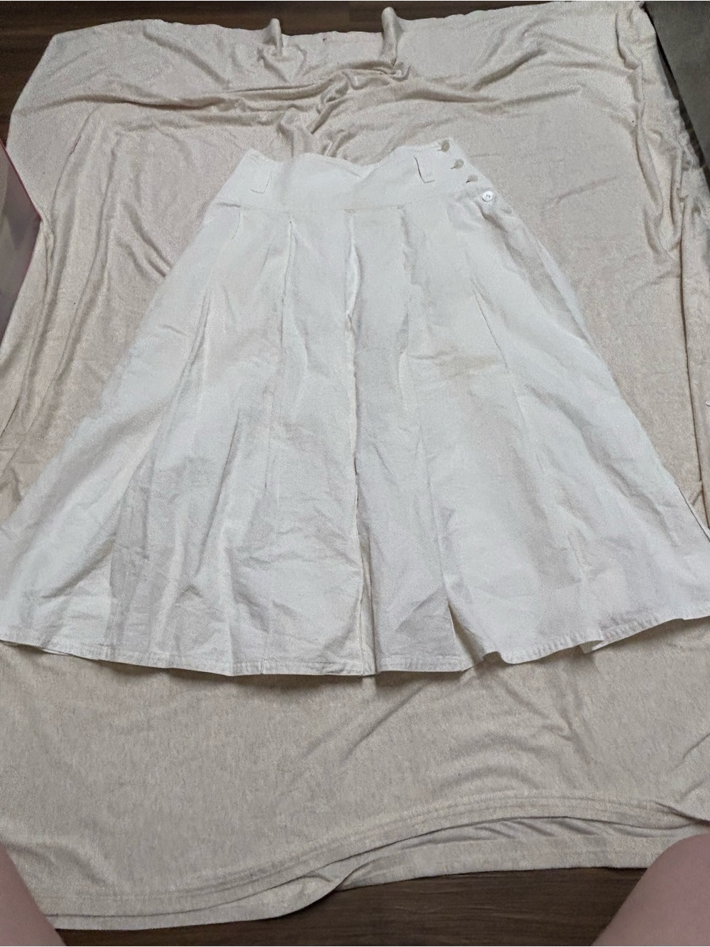 Vintage West Germany Mondi Skirt Cotton Linen Blend Flawed Please Read Pleated